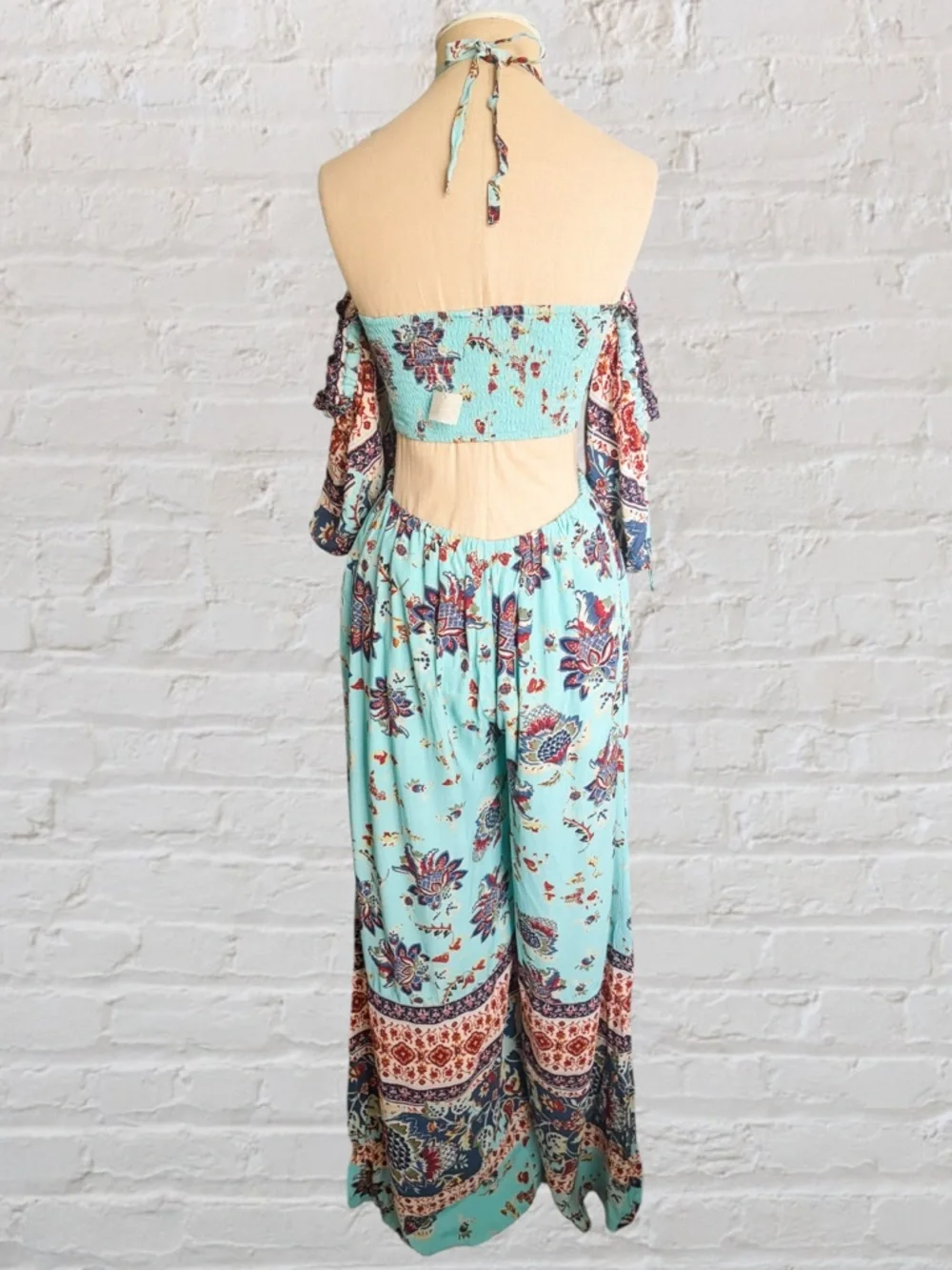 Free People Bali Citrus Skies Floral Print Wide-Leg Jumpsuit